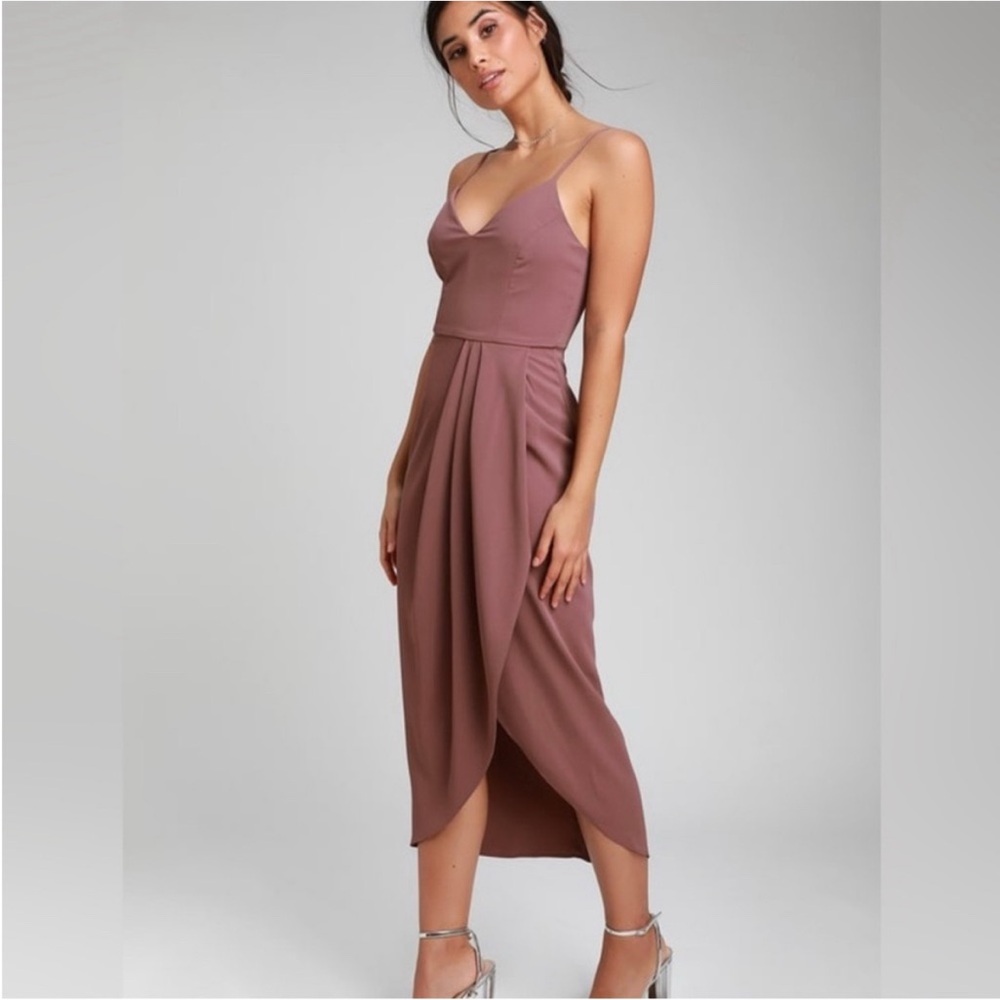 Lulu's Reinette Mauve Midi Dress